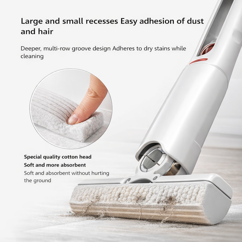 Portable Mini Mop with One-Press Water Squeeze